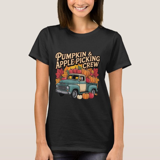 Pumpkin And Cking Crew Fall Harvest Thanksgiving  T-Shirt (Vorderseite)