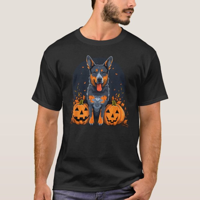Pumpkin Australian Cattle Dog Kostüm Blue Heeler T-Shirt (Vorderseite)