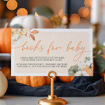 Pumpkin Autumn Baby Showbücher für Baby Begleitkarte<br><div class="desc">Mit unserer Pumpkin Autumn Baby Shower Books For Baby Enclosure Card, einer charmanten Ergänzung zu Ihrem Herbstfest. Die Kürbis-Kürbis-Kürbis-Karte lädt die Gäste zu einem beliebten Buch für die Bibliothek des Babys ein. Diese Karte eignet sich ideal für dauerhafte Erinnerungen und die Ermutigung einer Liebe zum Lesen. Sie fügt Ihrer Herbstdusche...</div>