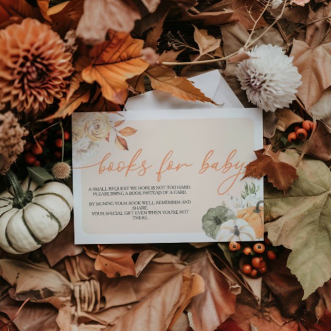 Pumpkin Autumn Baby Showbücher für Baby Begleitkarte (Von Creator hochgeladen)