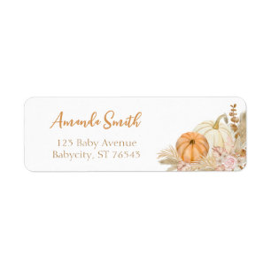 Pumpkin Autumn Boho Fall Floral Rücksendeadresse