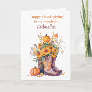Pumpkin Autumn Happy Thanksgiving Godmutter Karte
