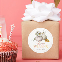 Pumpkin Autumn Leaves Bird Erntedank Runder Aufkleber