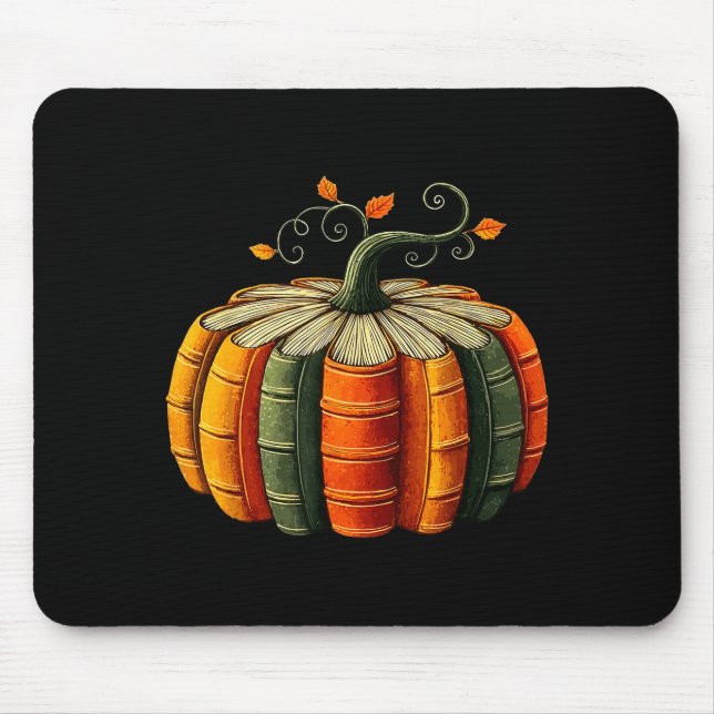 Pumpkin Autumn Season Book Lover Books Reading Hal Mousepad (Vorne)