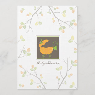 Pumpkin Baby Carriage Shower Einladung