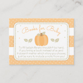 Pumpkin Baby Dusche bringen ein Buch Begleitkarte