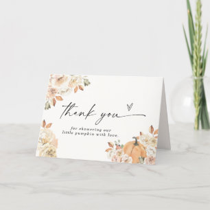 Pumpkin Baby Dusche Danke Karte, Boho Fall Baby