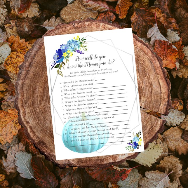 Pumpkin Baby Dusche, die Mommy Best kennt | Blau Einladung (Von Creator hochgeladen)