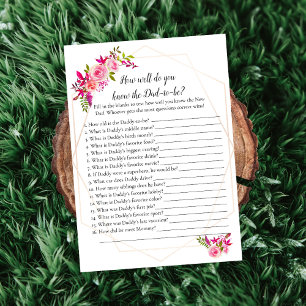 Pumpkin Baby Dusche, die Vater Best Game Floral ke Einladung