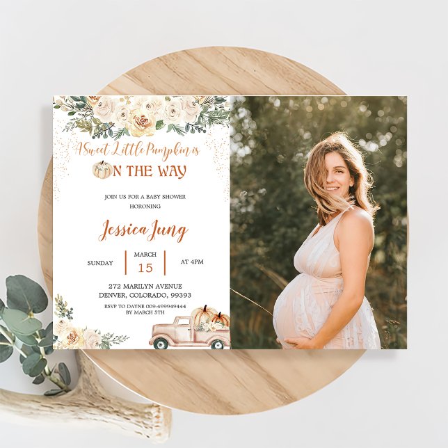 Pumpkin Baby Dusche ein süß wenig Kürbis Einladung (Von Creator hochgeladen)