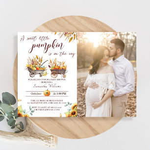 Pumpkin Baby-Dusche ein süßes wenig Kürbisinvit Einladung