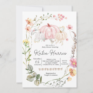 Pumpkin Baby Dusche Einladung, pinkPumpkin einlade Einladung