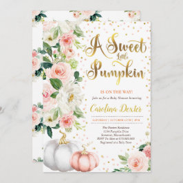 Pumpkin Baby Dusche Einladung Rosa und Gold Rosa r