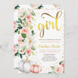 Pumpkin Baby Dusche Einladung Rosa und Gold Rosa r
