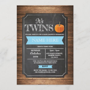Pumpkin Baby Dusche Es ist Boy Twins Party Invite Einladung