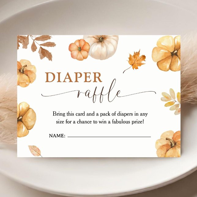 Pumpkin Baby Dusche Fall Windeln Raffle Begleitkarte (Von Creator hochgeladen)