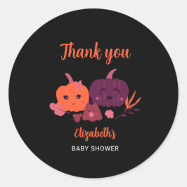 Pumpkin Baby Dusche Niedlich Black Halloween Runder Aufkleber