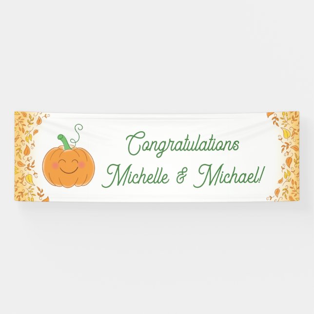 Pumpkin Baby Dusche Niedlicher Fall Banner (Horizontal)