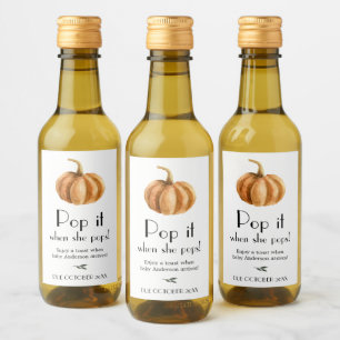Pumpkin Baby Dusche Pop, wenn sie Pop Weinetikett