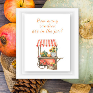 Pumpkin Baby Dusche Rate wie viele Bonbons in Glas Poster