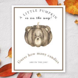 Pumpkin Baby Dusche Rate wie viele Bonbons Poster