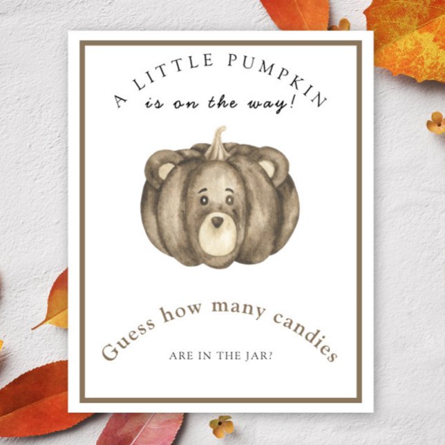 Pumpkin Baby Dusche Rate wie viele Bonbons Poster (Von Creator hochgeladen)