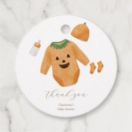 Pumpkin Baby Dusche Round Favor Tag Geschenkanhänger