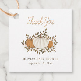 Pumpkin Baby Dusche Rustic Orange Vielen Dank Geschenkanhänger