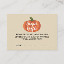 Pumpkin Baby Dusche Rustikale Windeln Raffle Ticke