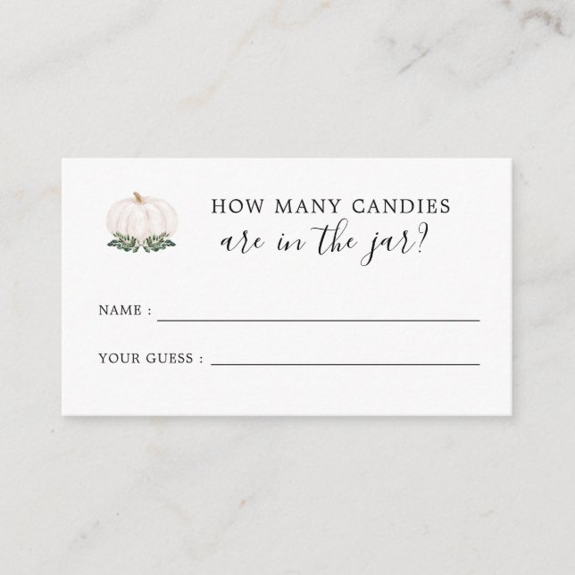 Pumpkin Baby Dusche schätzt, wie viele Kanadier Begleitkarte (Vorderseite)