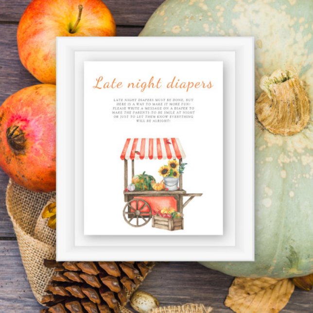 Pumpkin Baby Dusche - Späte Nacht Windeln Spiel Poster (Von Creator hochgeladen)