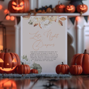 Pumpkin Baby Dusche Spate Night Diapers Poster