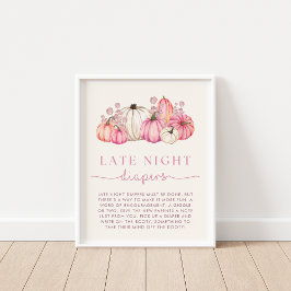 Pumpkin Baby Dusche Spate Night Diapers signieren Poster