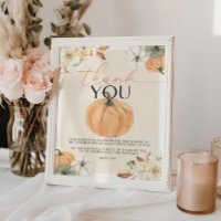 Pumpkin Baby Dusche Vielen Dank, dass Sie untersch