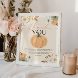 Pumpkin Baby Dusche Vielen Dank, dass Sie untersch Poster