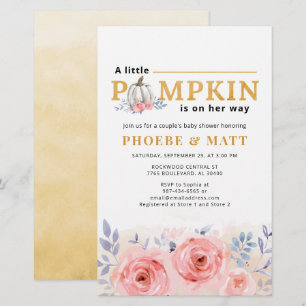 Pumpkin Baby Dusche Wasserfarbe Lilac Pink Rose Briefpapier