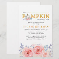 Pumpkin Baby Dusche Wasserfarbe Rosa Rosen
