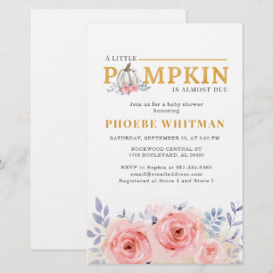 Pumpkin Baby Dusche Wasserfarbe Rosa Rosen Briefpapier