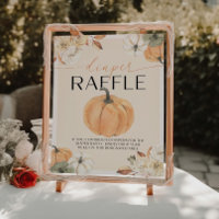 Pumpkin Baby Dusche Windeln Raffle-Zeichen