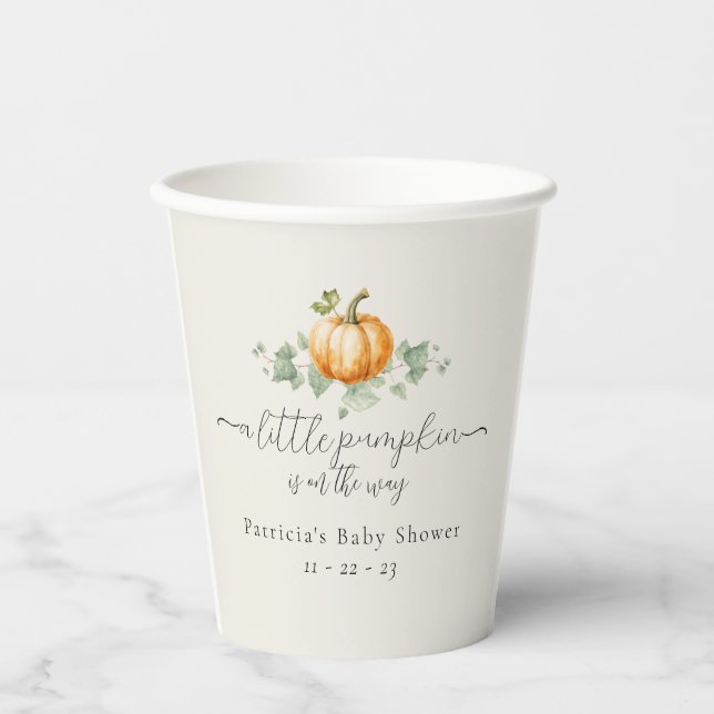 Pumpkin Baby Duschkabine Party Tableware Papierabf Pappbecher (Vorderseite)