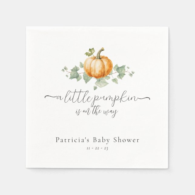 Pumpkin Baby Duwer Gender Neutral Event Napkins Serviette (Vorderseite)