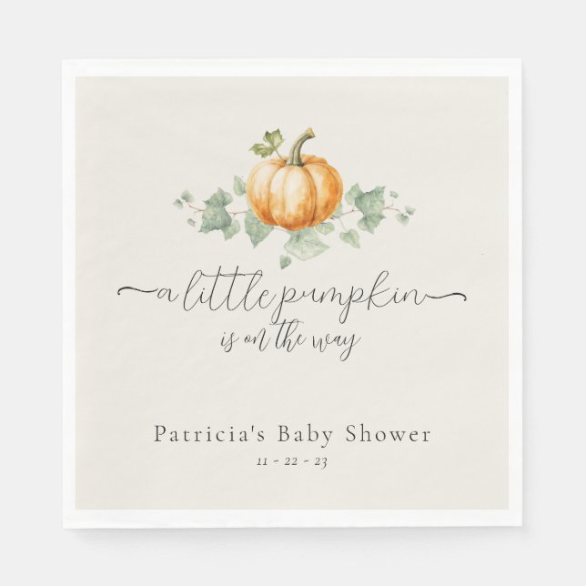 Pumpkin Baby Duwer Gender Neutral Napkins Serviette (Vorderseite)