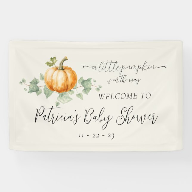 Pumpkin Baby Duwer Party-Dekor Zeichen Banner (Horizontal)