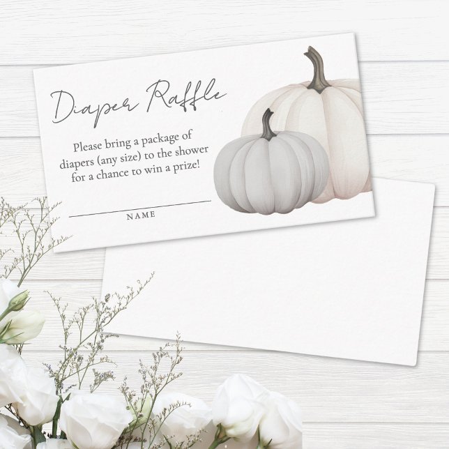 Pumpkin Baby Duwer Windel Raffle Begleitkarte (Pumpkin Baby Shower Diaper Raffle Enclosure Card)