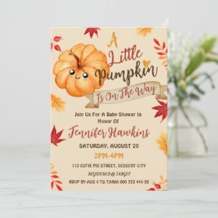 Pumpkin Baby Girl Boy Fall Baby Dusche Einladung
