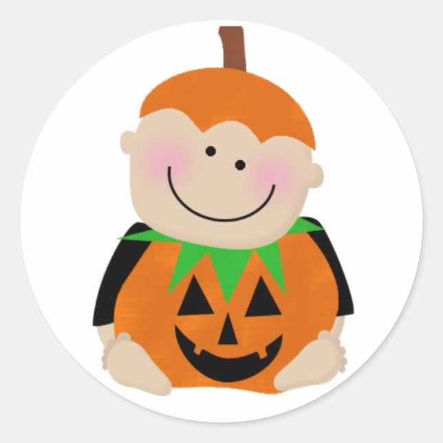 Pumpkin Baby Round Sticker (Vorderseite)