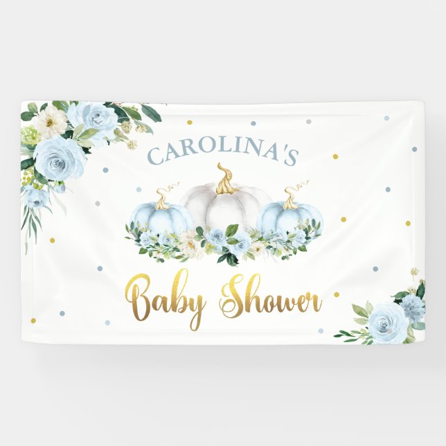 Pumpkin Baby Shooter Boy Fall Pumpkin Willkommen Banner (Horizontal)