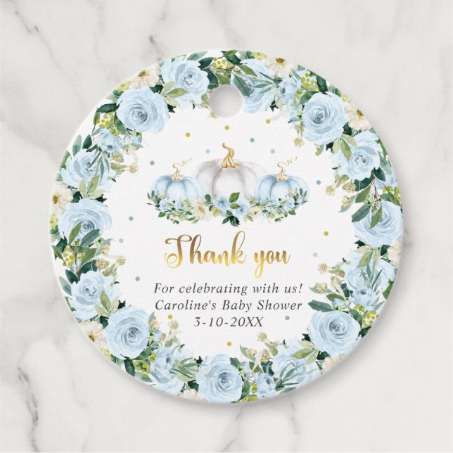 Pumpkin Baby Showboy Fall Pumpkin Geschenk Geschenkanhänger (Vorderseite)