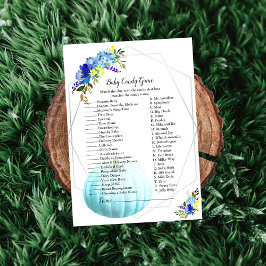 Pumpkin Baby Shower Baby Candy Game | Blau Einladung