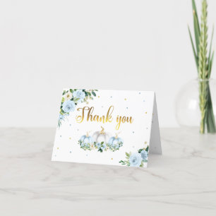 Pumpkin Baby Shower Boy Fall Blue Pumpkin Dankeskarte